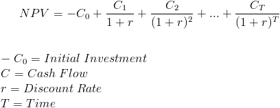 Net Present Value Formula With Calculator